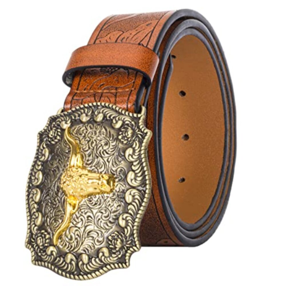 Western Cowboy Leather Belt